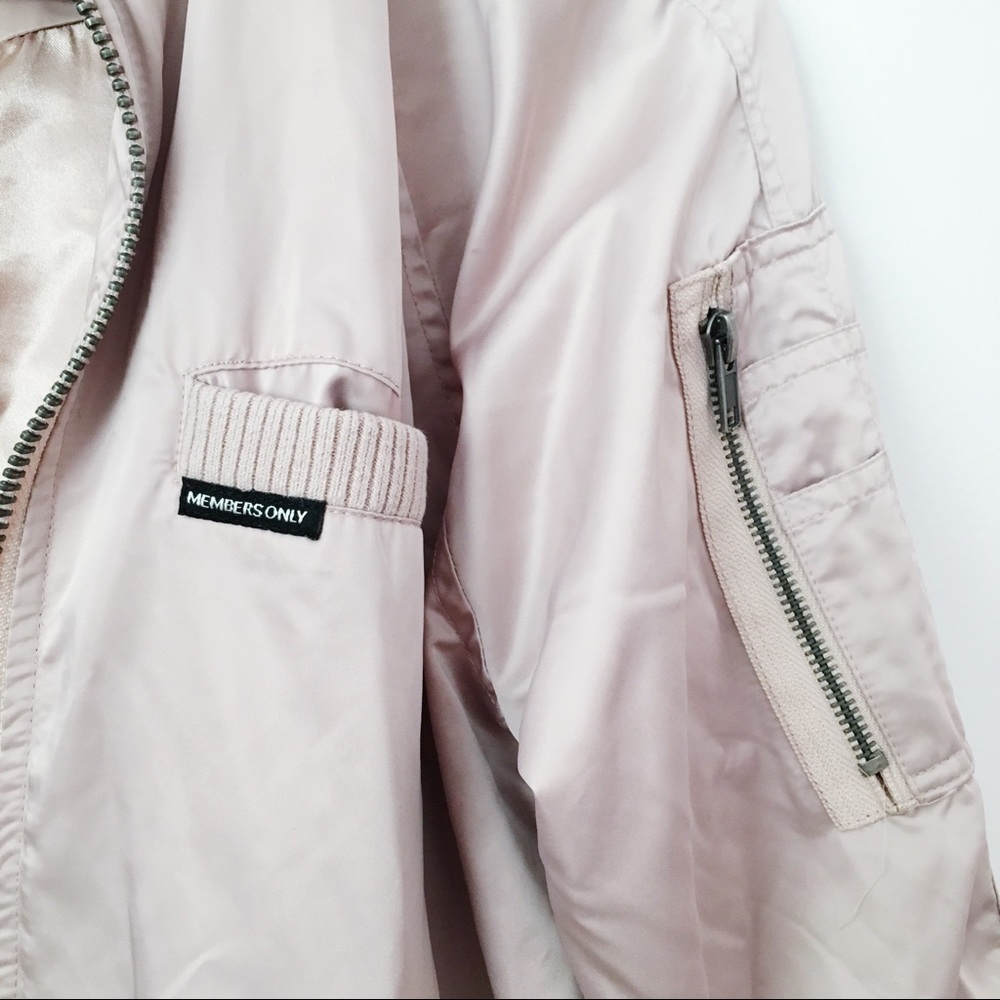 Members Only blush pink bomber jacket